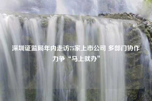 深圳证监局年内走访75家上市公司 多部门协作力争“马上就办”