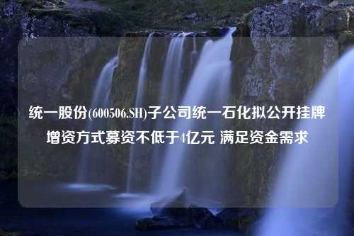 统一股份(600506.SH)子公司统一石化拟公开挂牌增资方式募资不低于4亿元 满足资金需求