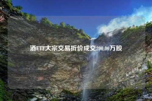 酒ETF大宗交易折价成交200.00万股